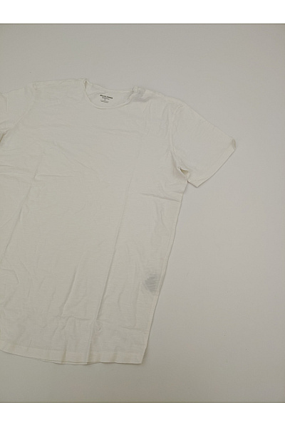 JACK & JONES Bílé bavlněné pánské tričko s krátkým rukávem a kulatým výstřihem basic | JACK & JONES | obrázek 3