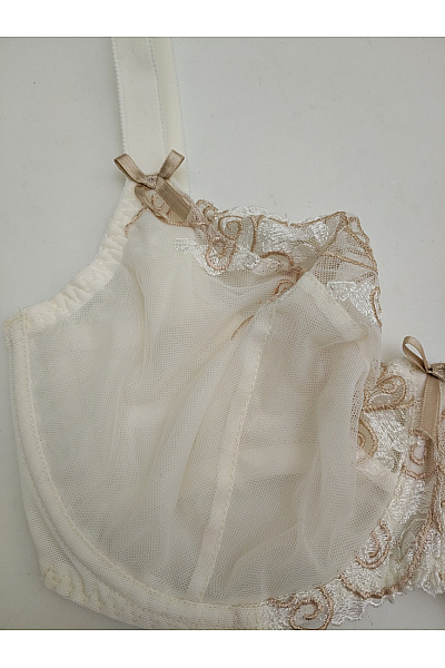 Kamea lingerie Béžová krajková kosticová podprsenka s průsvitnými košíčky Vel. EU 75H | kamea lingerie | obrázek 3