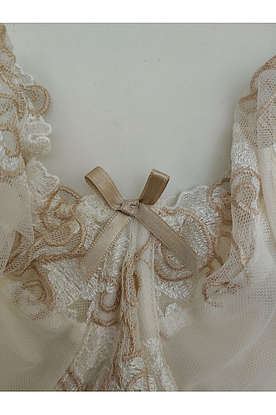 Kamea lingerie Béžová krajková kosticová podprsenka s průsvitnými košíčky Vel. EU 75H | kamea lingerie | obrázek 4