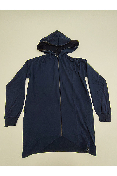Be wear Dámská modrá prodloužená mikina na zip s kapucí Vel. S/M | Be wear | obrázek 2