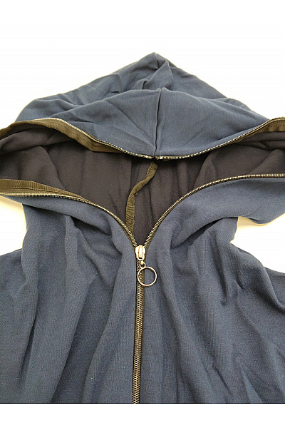 Be wear Dámská modrá prodloužená mikina na zip s kapucí Vel. S/M | Be wear | obrázek 6