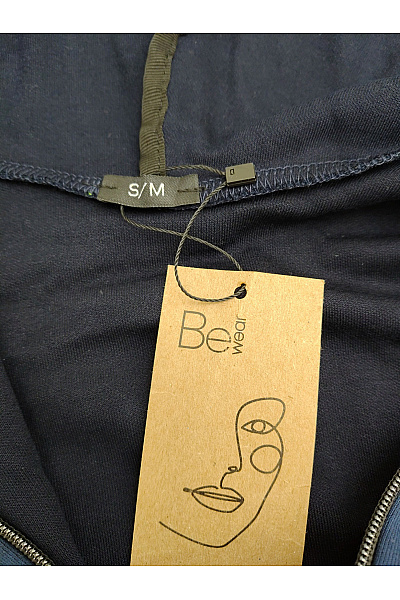 Be wear Dámská modrá prodloužená mikina na zip s kapucí Vel. S/M | Be wear | obrázek 8