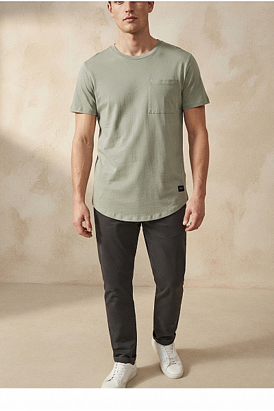 JACK & JONES Pánské Khaki Bavlněné Tričko S Krátkým Rukávem A Kapsou Vel. S
