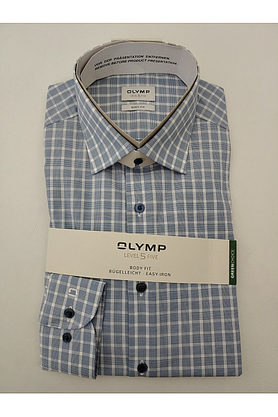 OLYMP Pánská bavlněná košile s dlouhým rukávem kostkovaná slim fit business | OLYMP | obrázek 2