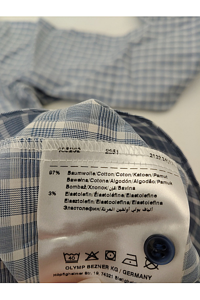 OLYMP Pánská bavlněná košile s dlouhým rukávem kostkovaná slim fit business | OLYMP | obrázek 9