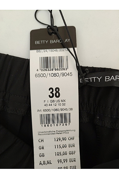 BETTY BARCLAY Černé dámské elegantní cigaretové kalhoty s pružným pasem a kapsami Vel. DE 38 | BETTY BARCLAY | obrázek 6