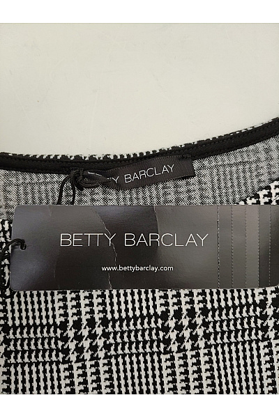 BETTY BARCLAY Černobílá kostkovaná halenka s 3/4 rukávem Velikost DE 38 | BETTY BARCLAY | obrázek 4