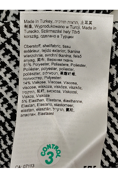 BETTY BARCLAY Černobílá kostkovaná halenka s 3/4 rukávem Velikost DE 38 | BETTY BARCLAY | obrázek 6