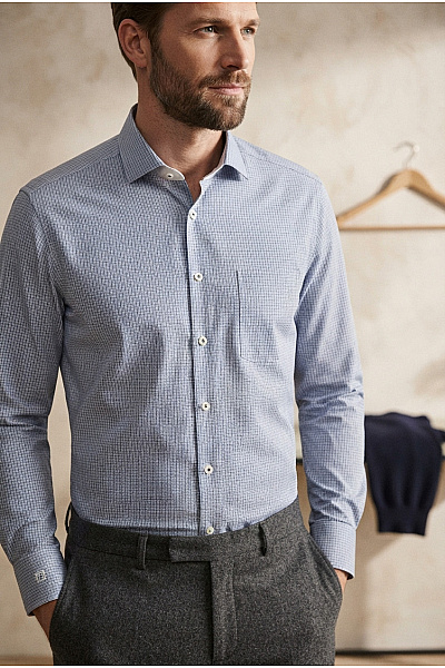 OLYMP Pánská Bavlněná Košile S Dlouhým Rukávem Slim Fit Vzorovaná Business Velikost 41