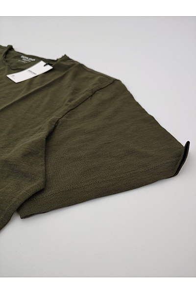 JACK & JONES Pánské khaki bavlněné tričko s krátkým rukávem a kulatým výstřihem basic | JACK & JONES | obrázek 4