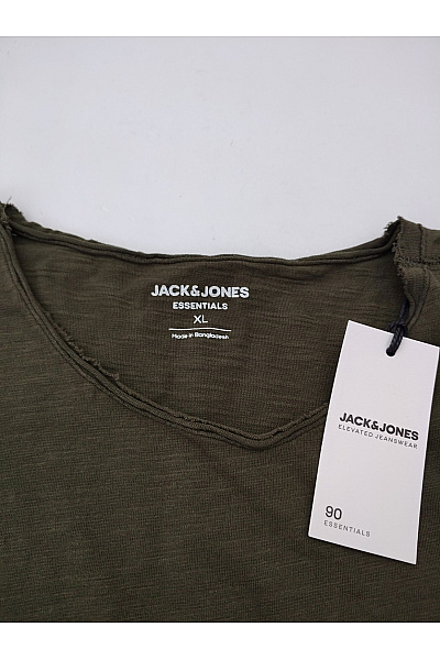 JACK & JONES Pánské khaki bavlněné tričko s krátkým rukávem a kulatým výstřihem basic | JACK & JONES | obrázek 5