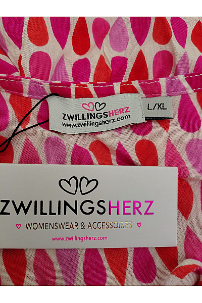 Zwillingsherz Barevné vzorované šaty s dlouhým rukávem boho Velikost L/XL | Zwillingsherz | obrázek 8