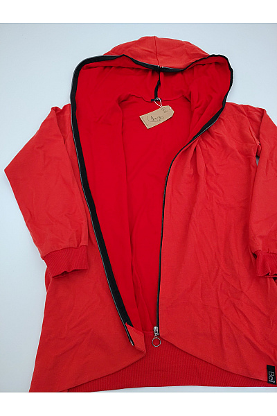 Be wear Červená dámská mikina na zip s kapucí Velikost L/XL | Be wear | obrázek 6