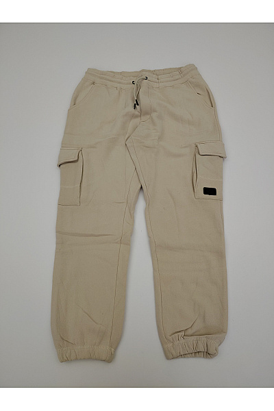 JACK & JONES Béžové bavlněné cargo tepláky s kapsami na stehnech Velikost L | JACK & JONES | obrázek 2
