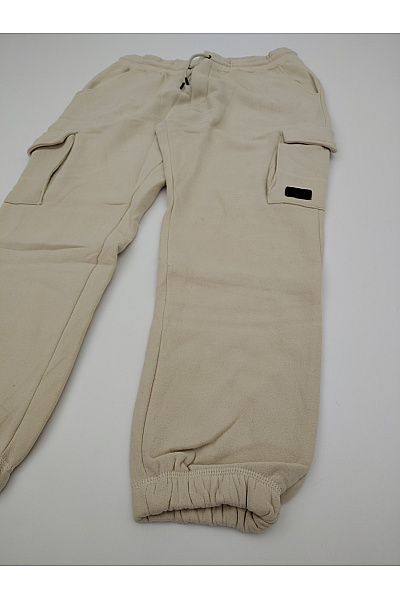 JACK & JONES Béžové bavlněné cargo tepláky s kapsami na stehnech Velikost L | JACK & JONES | obrázek 3