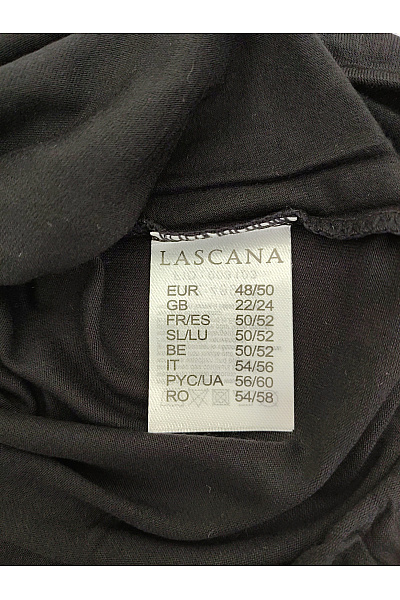 Lasca Černé dámské basic tričko s krátkým rukávem a výstřihem na zádech Velikost EU 48/50 | Lasca | obrázek 4