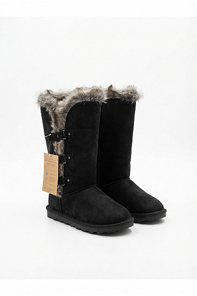 Bearpaw Černé Dámské Válenky S Kožíškem A Přezkou Vel. EU 37