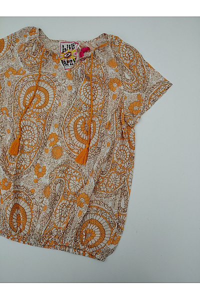 LIEBLINGSSTÜCK Dámská bavlněná halenka s krátkým rukávem boho vzorovaná Vel. DE 38 | LIEBLINGSSTÜCK | obrázek 3