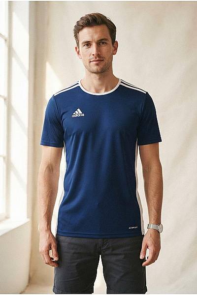 ADIDAS Modré Sportovní Tričko S Krátkým Rukávem A Kulatým Výstřihem Velikost S