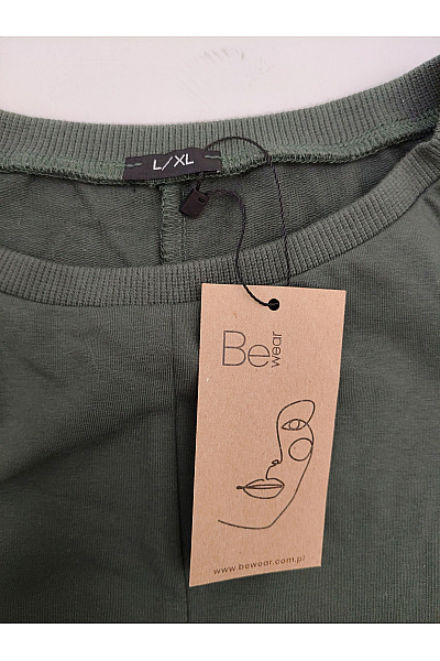 Be wear Dámské khaki mikinošaty bavlněné oversized bez potisku | Be wear | obrázek 4