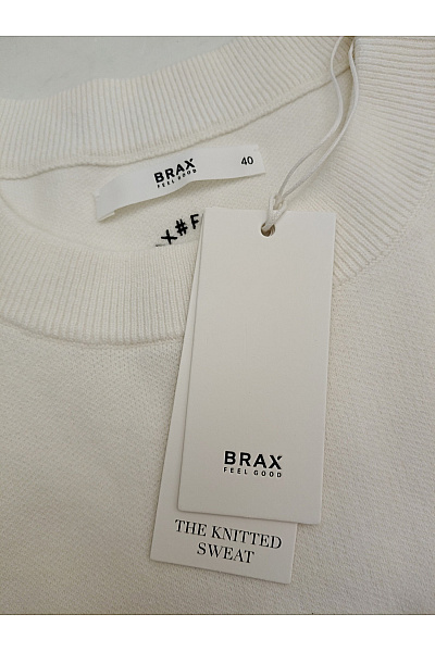 BRAX Bílý pletený oversized pulovr s nápisem | BRAX | obrázek 7