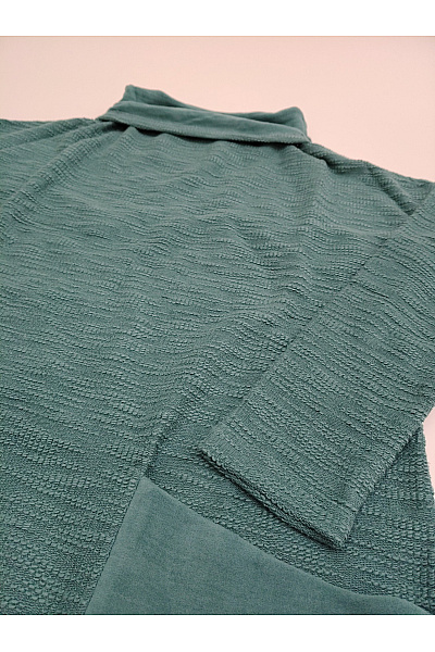 Be wear Dámský bavlněný rolák se stojáčkem a kapsami zelený Vel. L | Be wear | obrázek 5