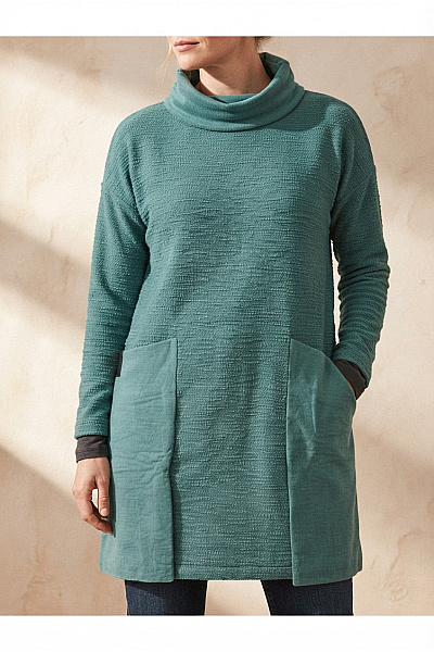 Be Wear Dámský Bavlněný Rolák Se Stojáčkem A Kapsami Zelený Vel. L