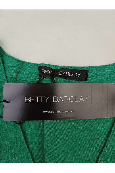 BETTY BARCLAY Zelené lněné letní šaty na ramínka propínací Vel. DE 38 | BETTY BARCLAY | obrázek 5