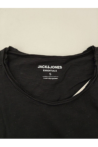 JACK & JONES Černé bavlněné tričko s krátkým rukávem a prodlouženým zadním dílem | JACK & JONES | obrázek 5