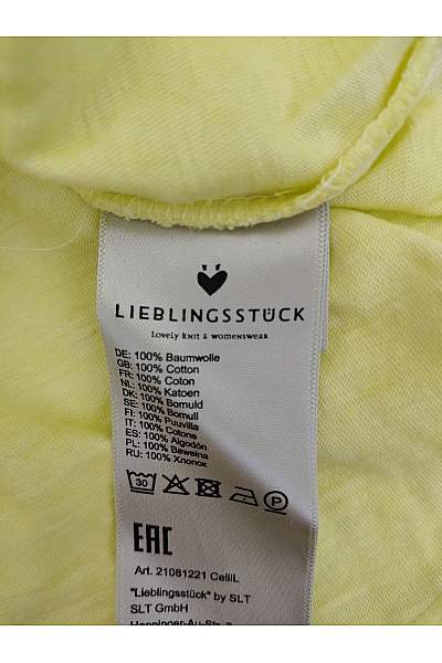 LIEBLINGSSTÜCK Žluté bavlněné tričko s krátkým rukávem a potiskem Vel. EU XL | LIEBLINGSSTÜCK | obrázek 7