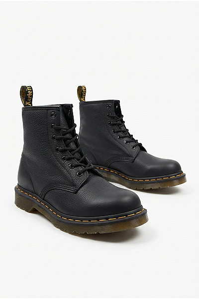 Dr.Martens Černé Kožené Kotníkové šněrovací Boty S Kulatou špičkou Velikost EU 43
