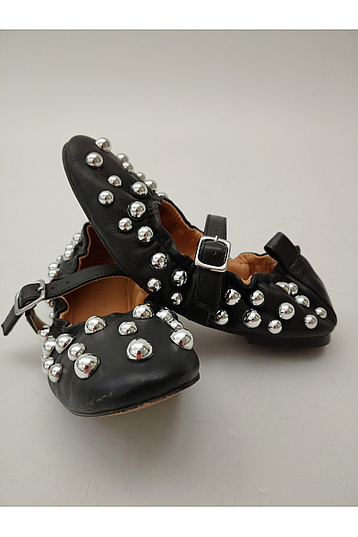 Steve Madden Černé kožené baleríny s přezkou a cvočky Velikost US 37 | Steve Madden | obrázek 4