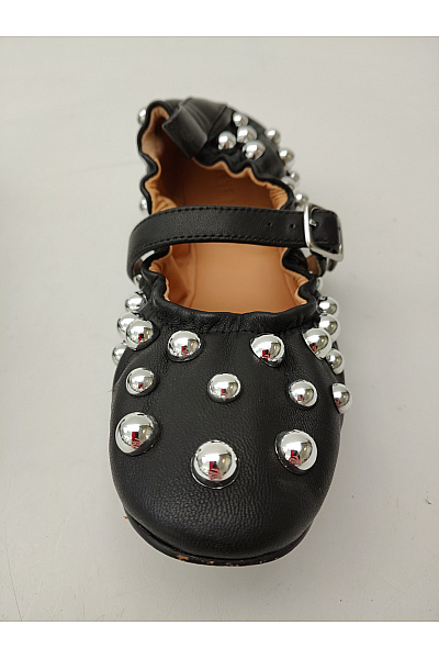 Steve Madden Černé kožené baleríny s přezkou a cvočky Velikost US 37 | Steve Madden | obrázek 6