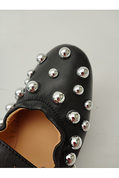 Steve Madden Černé kožené baleríny s přezkou a cvočky Velikost US 37 | Steve Madden | obrázek 9