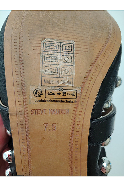 Steve Madden Černé kožené baleríny s přezkou a cvočky Velikost US 37 | Steve Madden | obrázek 12