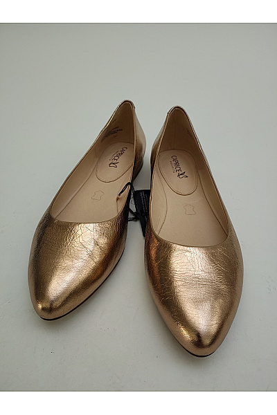CAPRICE Dámské zlaté baleríny s uzavřenou špičkou elegantní Vel. EU 40 | CAPRICE | obrázek 3