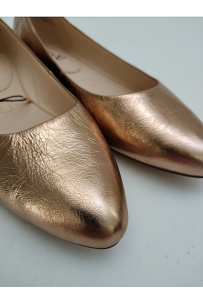 CAPRICE Dámské zlaté baleríny s uzavřenou špičkou elegantní Vel. EU 40 | CAPRICE | obrázek 7