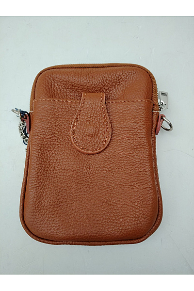 LIA BIASSONI Kožená hnědá malá crossbody kabelka | LIA BIASSONI | obrázek 4