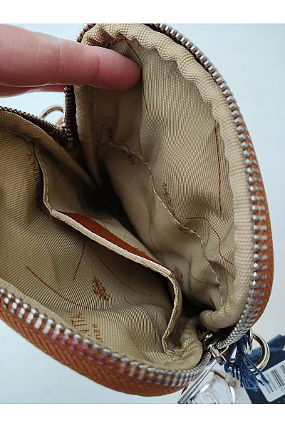 LIA BIASSONI Kožená hnědá malá crossbody kabelka | LIA BIASSONI | obrázek 6