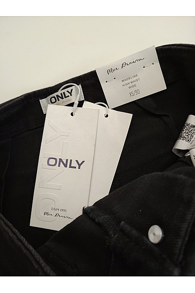 ONLY Dámské černé bavlněné džíny s vysokým pasem a širokými nohavicemi Velikost XS/30 | ONLY | obrázek 6