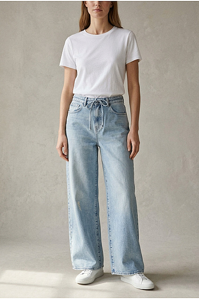 VERO MODA Dámské Bavlněné Džíny Wide Leg Seprané Vel. 28 / 32