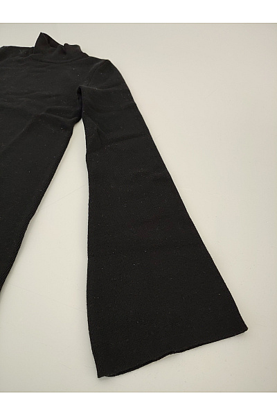 Černé pletené šaty s dlouhým rukávem do áčka Vel. EU 34 | Unimoda | obrázek 4
