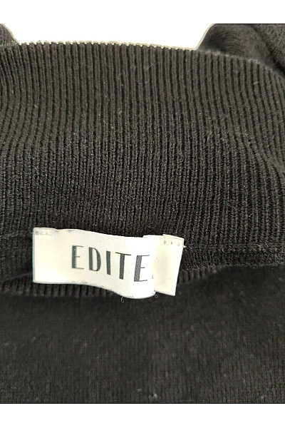 Černé pletené šaty s dlouhým rukávem do áčka Vel. EU 34 | Unimoda | obrázek 6