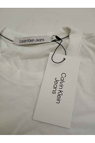 Calvin Klein Bílé bavlněné dámské tričko s krátkým rukávem a kulatým výstřihem basic Velikost M | Calvin Klein | obrázek 5