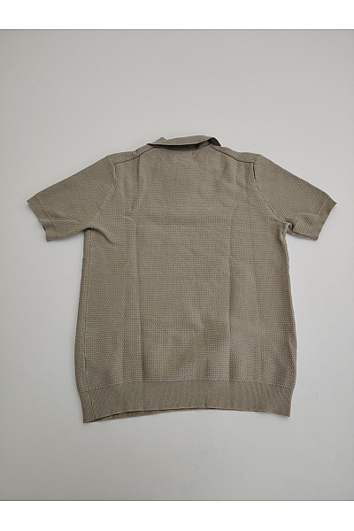 Pánské bavlněné polo tričko khaki s krátkým rukávem a knoflíky Vel. M | Unimoda | obrázek 5