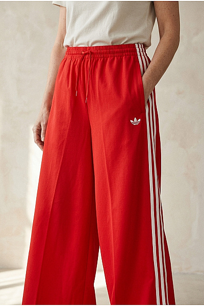 ADIDAS Červené široké Sportovní Kalhoty S Lampasem Vel. US M