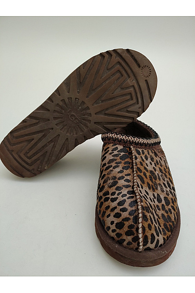 UGG Hnědé leopardí nazouvací válenky s kožíškem Velikost EU 38 | UGG | obrázek 5