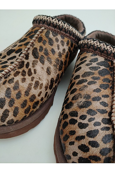 UGG Hnědé leopardí nazouvací válenky s kožíškem Velikost EU 38 | UGG | obrázek 6