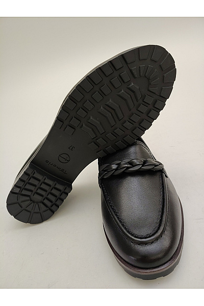 TAMARIS Dámské černé kožené polobotky nazouvací elegantní vycházkové Velikost EU 37 | TAMARIS | obrázek 5