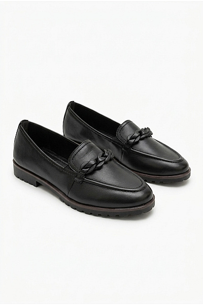 TAMARIS Dámské černé Kožené Polobotky Nazouvací Elegantní Vycházkové Velikost EU 37